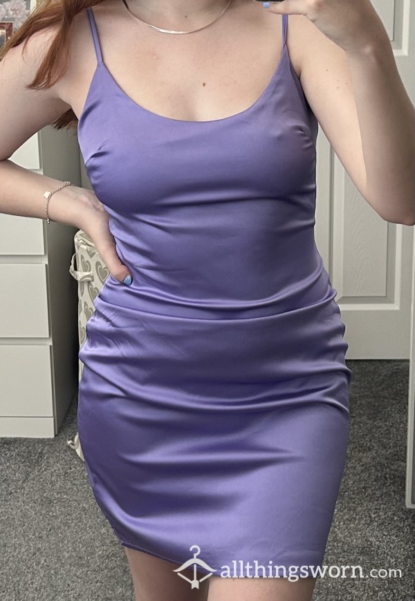 Purple Satin Slip Dress