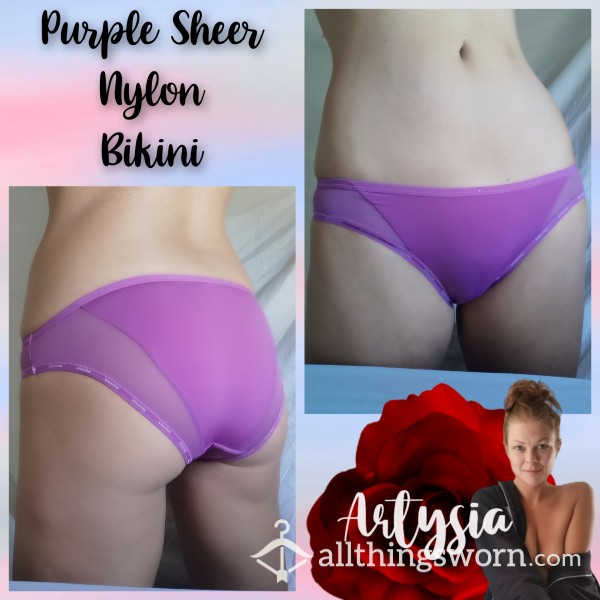 Purple Sheer Nylon Bikini