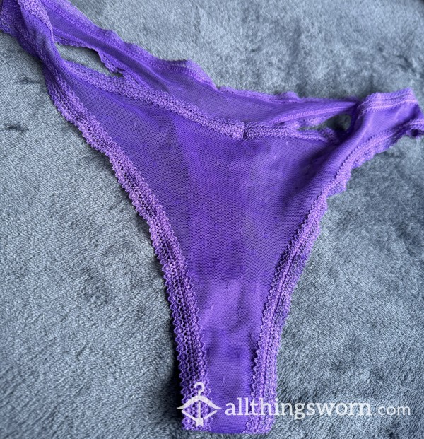 Purple Silky Thong