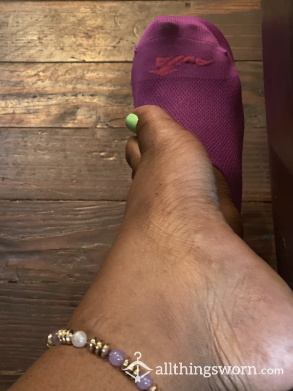 Purple Size 10 Nylon/Polyester/Spandex Sporty Gym Socks