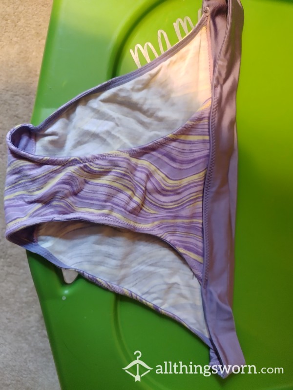 Purple Striped Thong, Bikini Cut