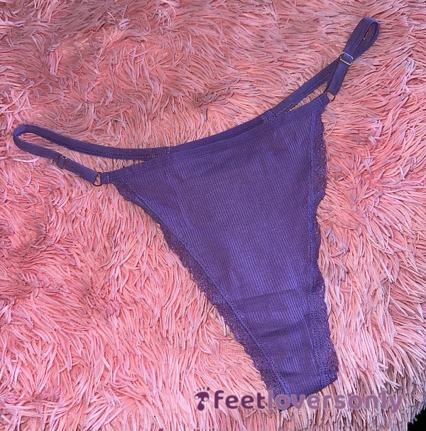 Purple Cotton Thong With Gusset 💜