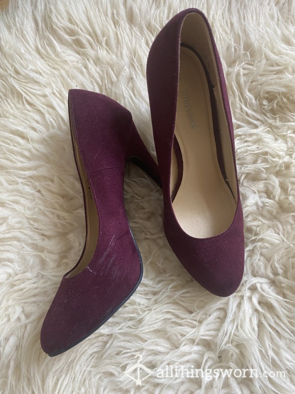 Purple Velvet High Heels