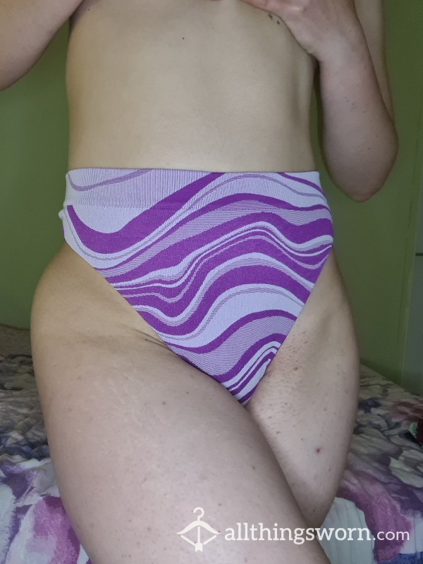 Purple Wavy Pattern Thong