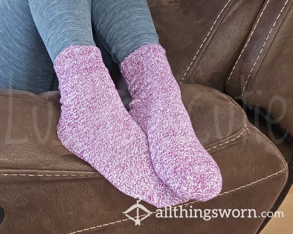 Purple Wool Crew Socks