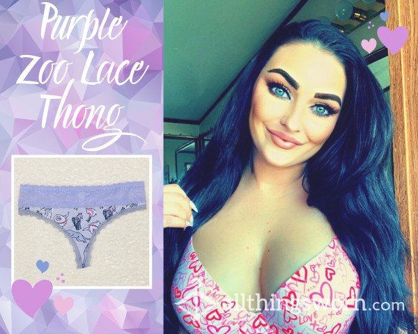Purple Zoo Lace Thong