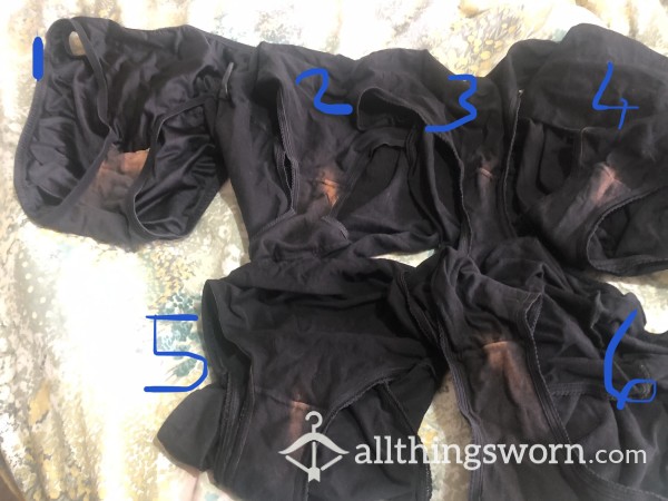 Pussy Bleach Stained Black Full Back Panties Xl Xxl