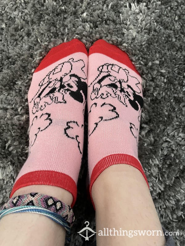Putrid Pink Minnie Mouse Socks