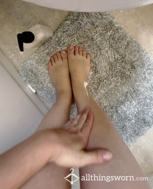 Putting Lotion On My Soft Legs And Feet!