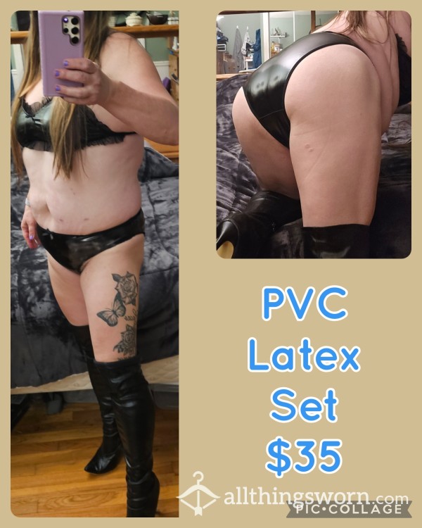 PVC Latex Black Sexy Set