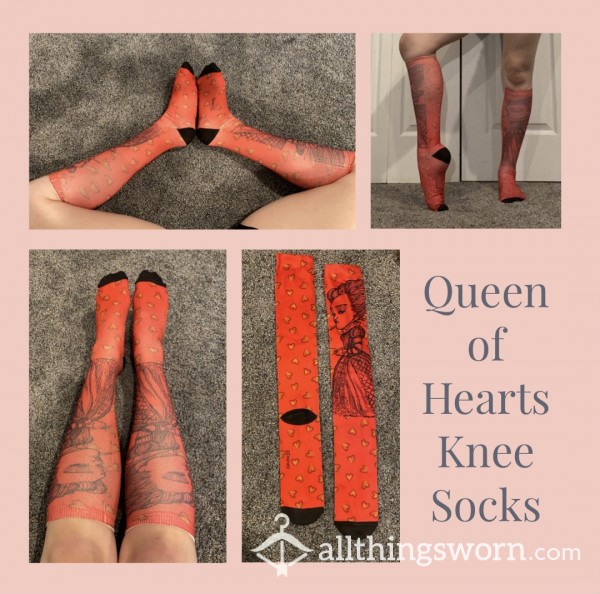 Queen Of Hearts Knee Socks