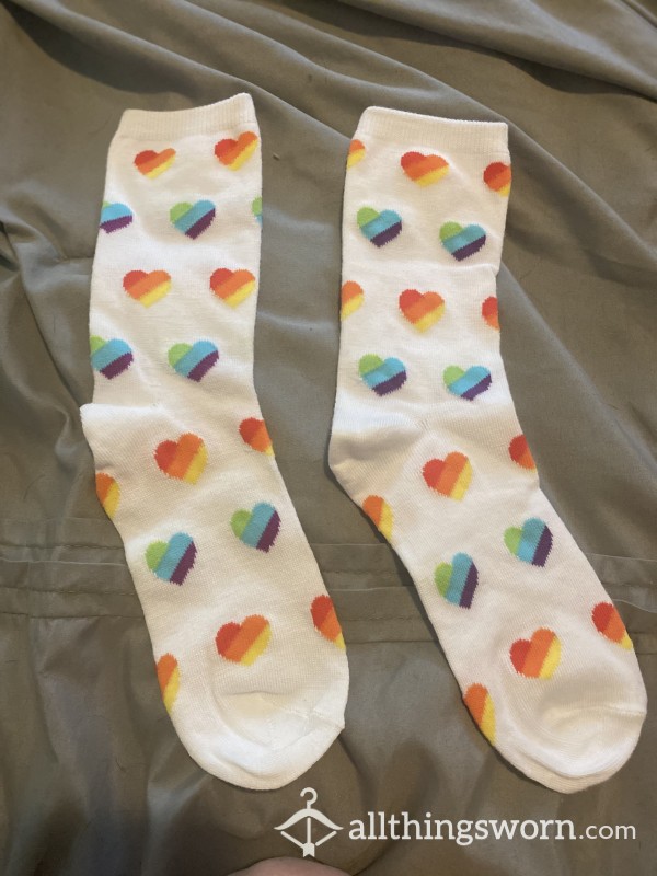 Rainbow Heart Socks
