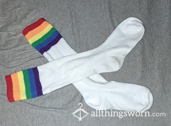 Rainbow Thigh Socks