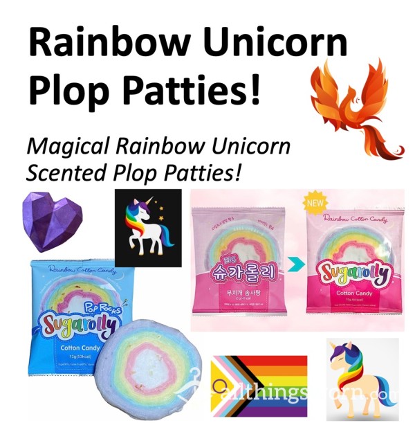 Rainbow Unicorn Plop Patties!  Xx  Fluffy, Sweet, Scented Unicorn Cotton Candy "Plop Patties!" Xx  Prepared To Order: Fetish Add-Ons Welcomed ;) Xx