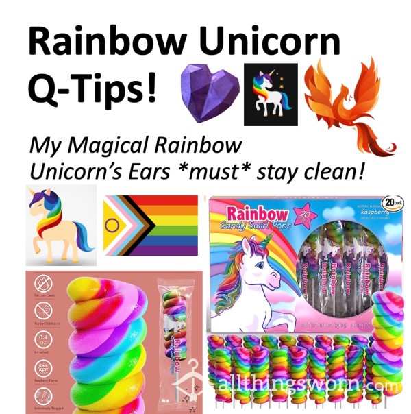 Rainbow Unicorn Q-Tips!  Xx  Juicy Rainbow Q-Tips, Prepared To Order!  Xx  Fetish Add-Ons Welcomed ;) Xx