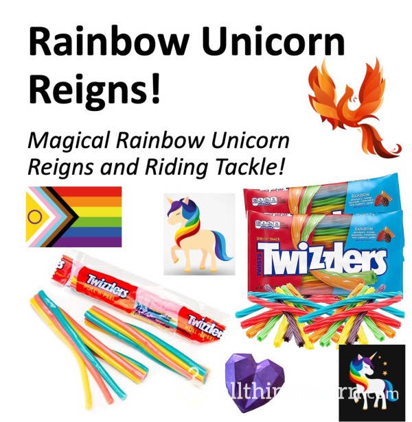 Rainbow Unicorn Reigns And Riding Tackle!  Xx  Twisted, Scented, Sweet Unicorn Restraints!  Xx  Prepared To Order: Fetish Add-Ons Welcomed ;) Xx