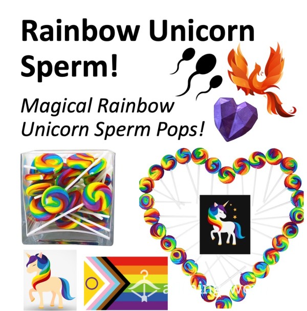 Rainbow Unicorn Sperm Pops!  Xx  Swirly, Scented, Juicy Rainbow Unicorn Sperm Pops! Xx  Prepared To Order: Fetish Add-Ons Welcomed ;) Xx