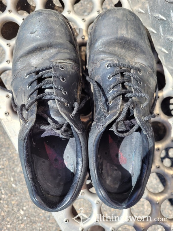 RARE: Black Red Wing Work Oxford Leather Shoes