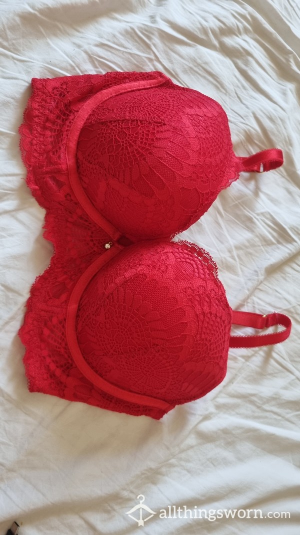 Raunchy Red Lace Bra