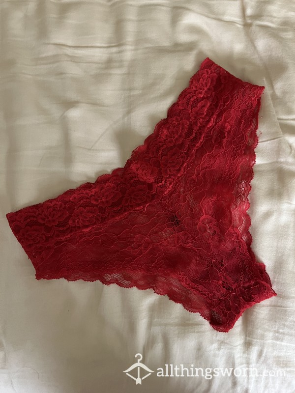 READY TO SHIP 24hr Red Lace Panties