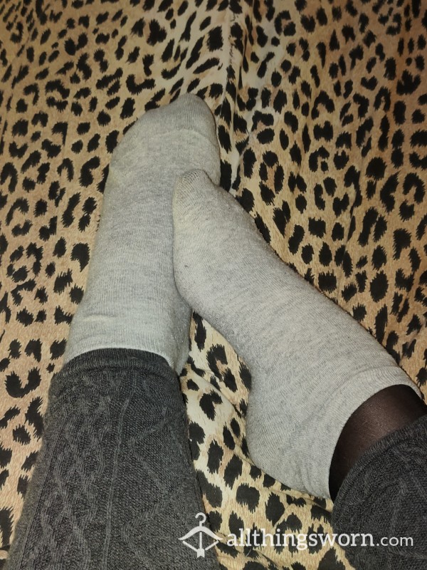 Grey Ankle Socks - Size US 8/ EU 39 72h Wear!