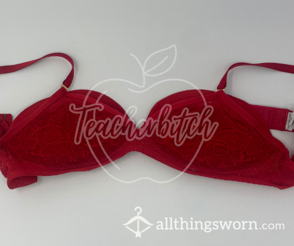 Red Aerie Bra (34B) | Add A Pair Of 24Hr Panties For Only $5 More