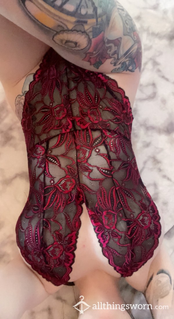 Red And Black All Lace Lingerie