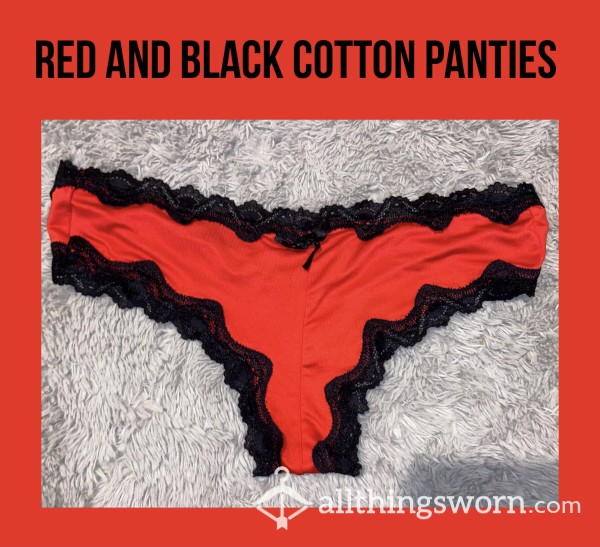 Red And Black Cotton Panties♥️