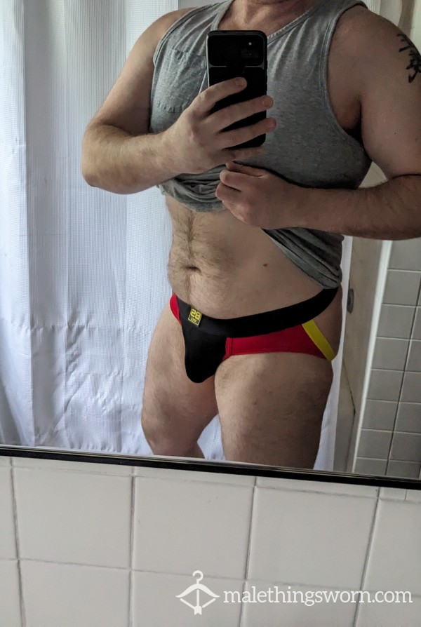 XXL Red And Black Jock! Comes With 2 Workouts And Open To Customizations!