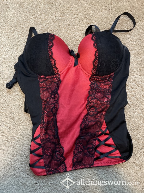 Red And Black Lacey Corset