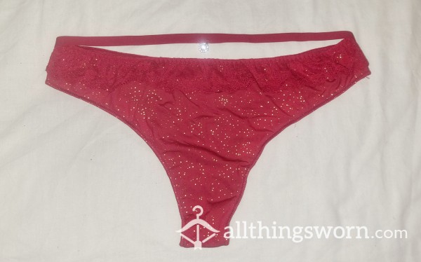 Red And Gold Sparkle Panties With Diamanté Detail