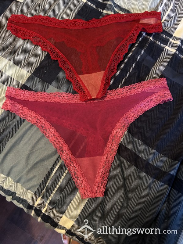 Red And Pink Thongs