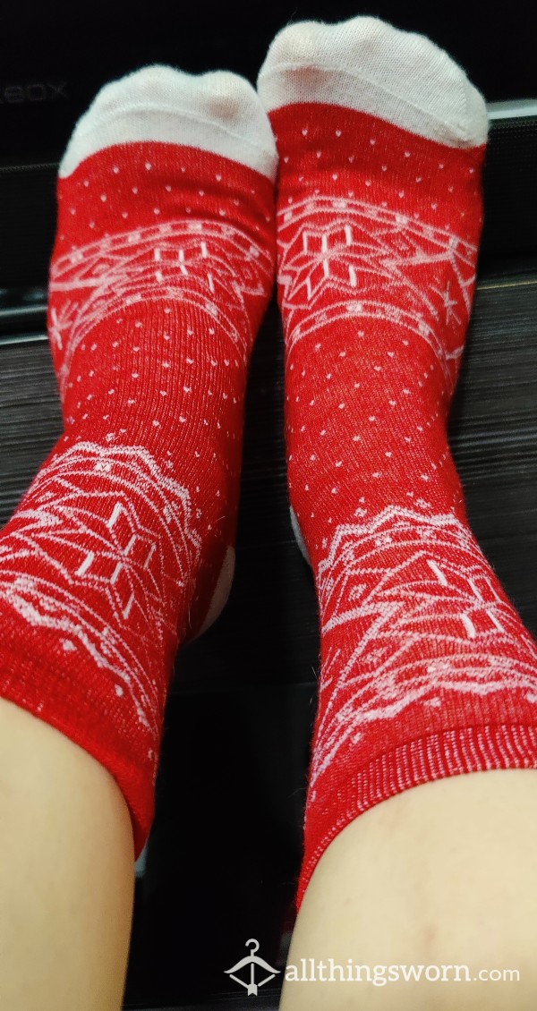 Red And White Socks - Thin Material