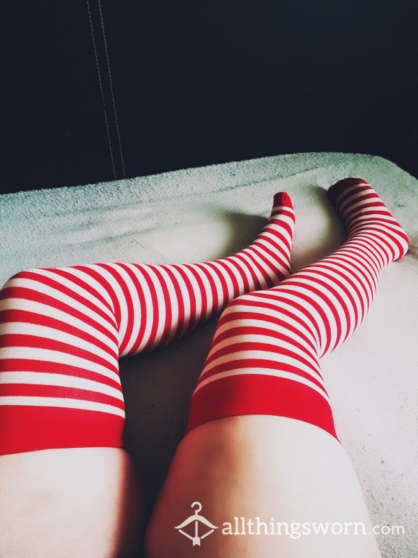 Red And White Striped Stockings