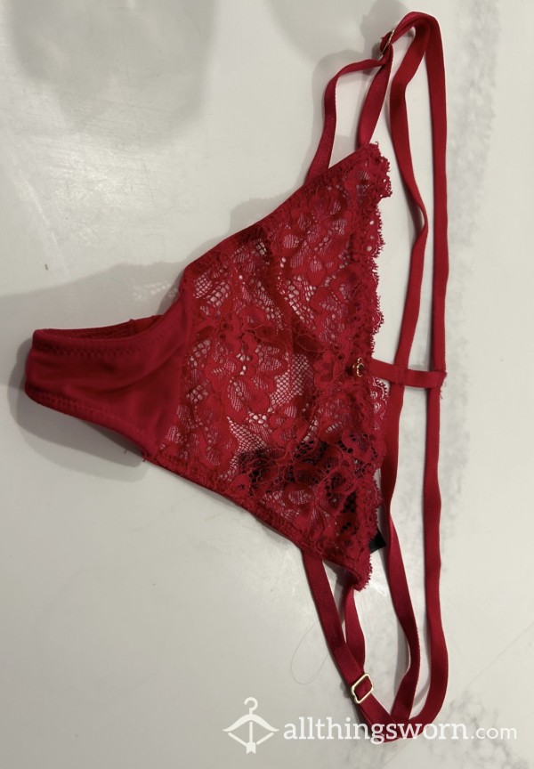 Red Ann Summers Thong - How Do You Want? Worn/Wet/after Sex