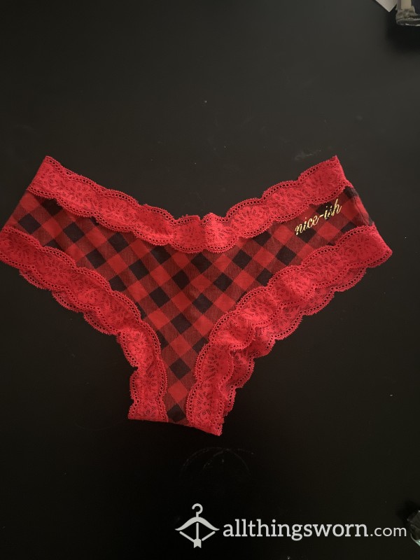 Red + Black Cheekie Panties | VS/PINK