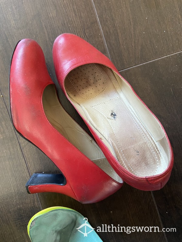 Red Cabin Crew High Heels Worn For 6 Months Of Flying