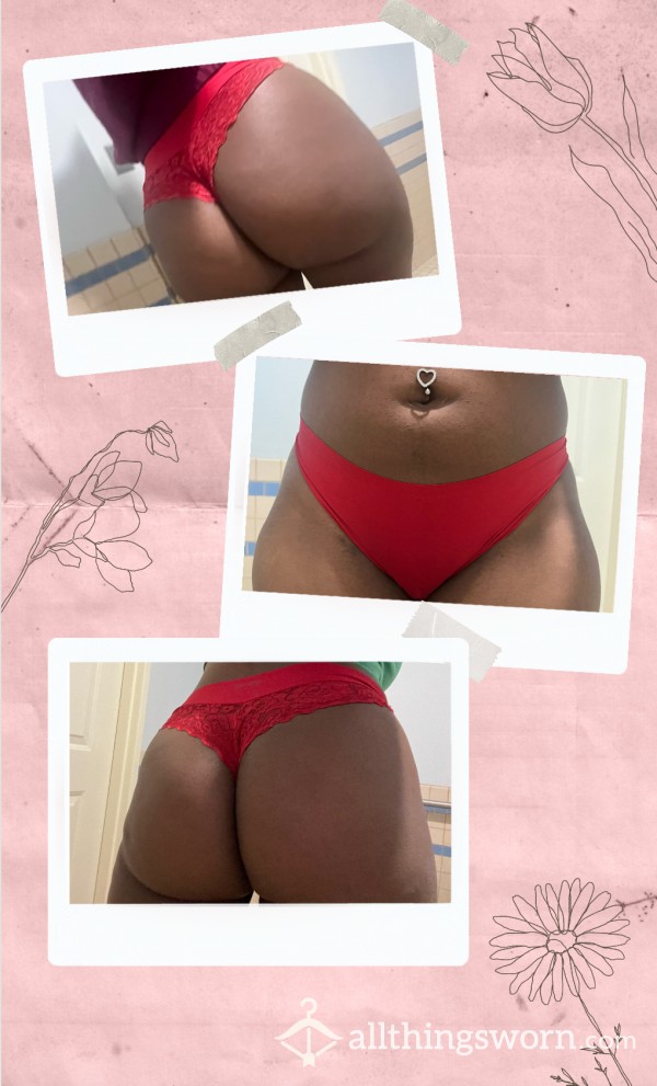 Red Cheeky W/ Lace Trim