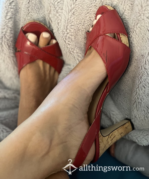 Red Cork Heels