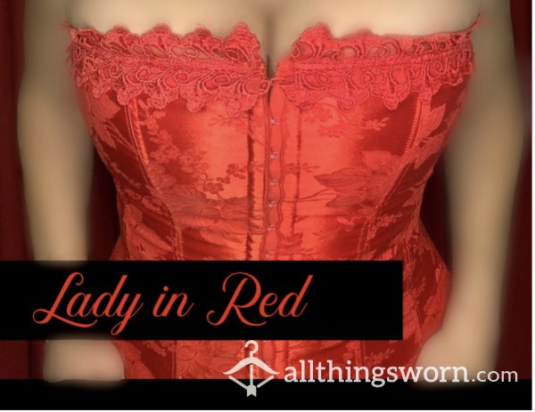 Red Floral Corset - Fredericks Of Hollywood ❤️ Free Shipping Within U.S.❤️