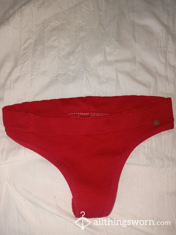 Red Cotton Lucky Brand Thong