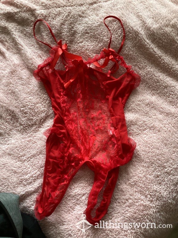 Red Cut Out Bodysuit