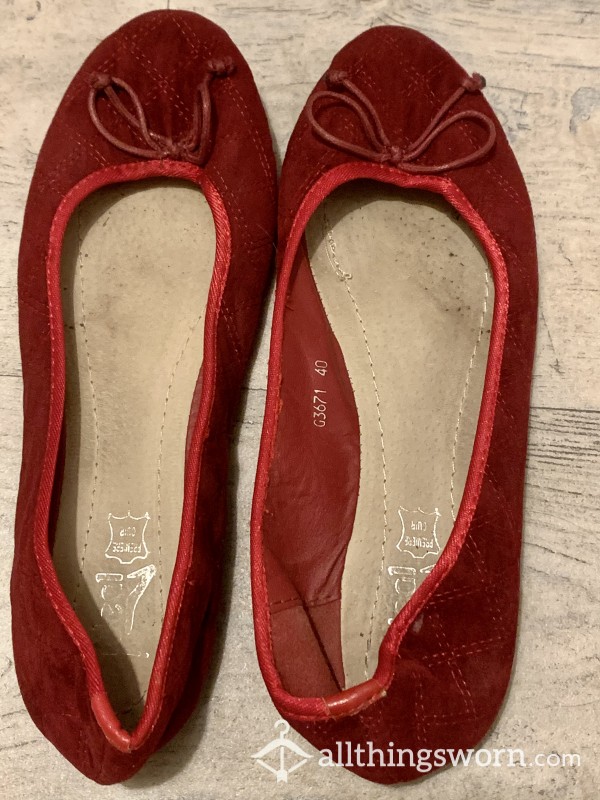 Well Worn Red Flats