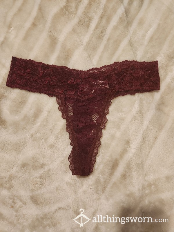 Red Full Lace Thong