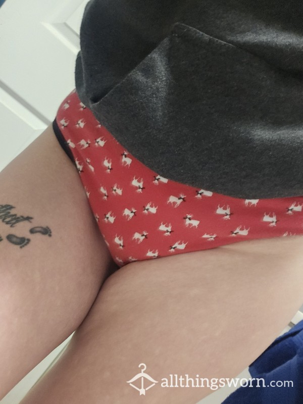 Red Fullback Panties With Reindeer🦌