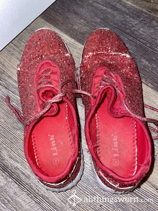 Red Glitter Sneakers ✨