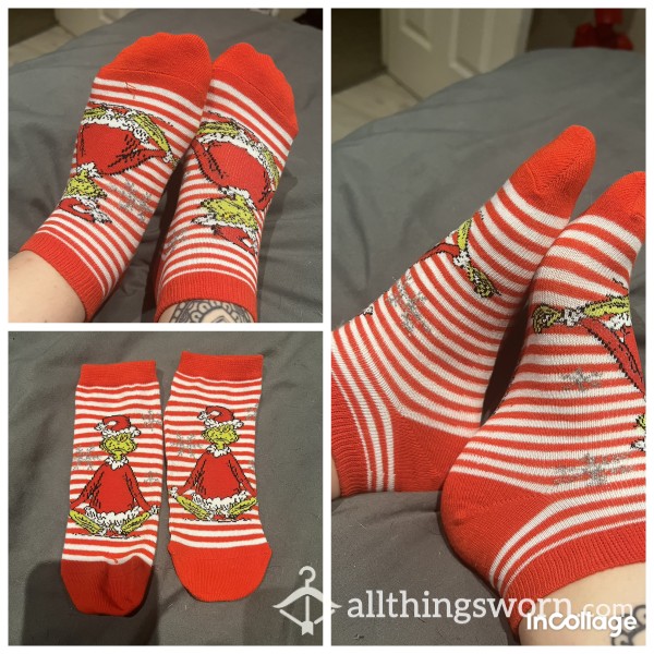 Red Grinch Socks