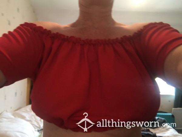 Red Gypsy Top, Very Sexy With No Bra, Size 12