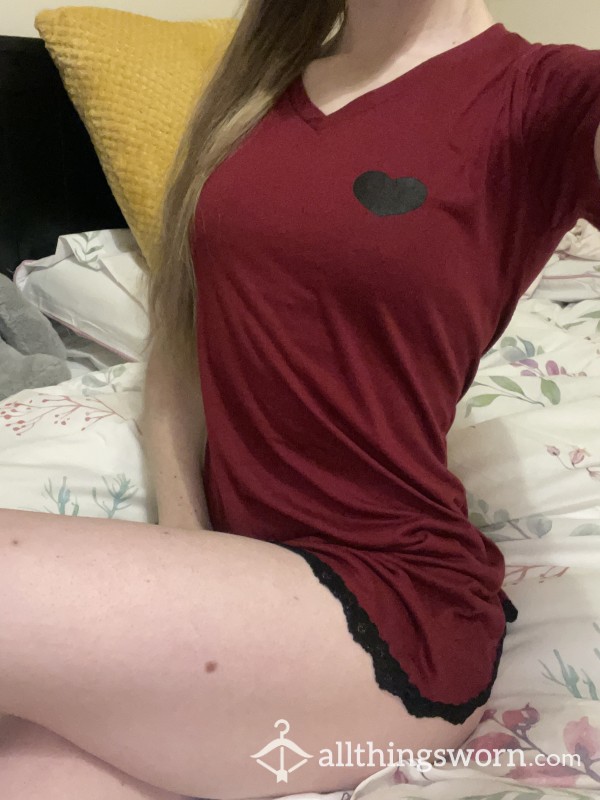 Red Heart Sleep T-shirt ❤️ Super Cute And Just About Covers My Ass 🍑 Will Wear For 7 Nights