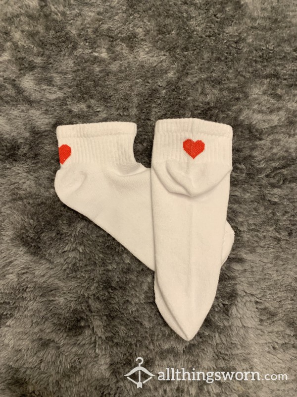Red Heart Socks (White)